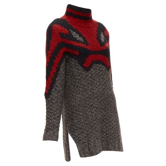 Celine phoebe philo abstract intarsia knit sweater dress